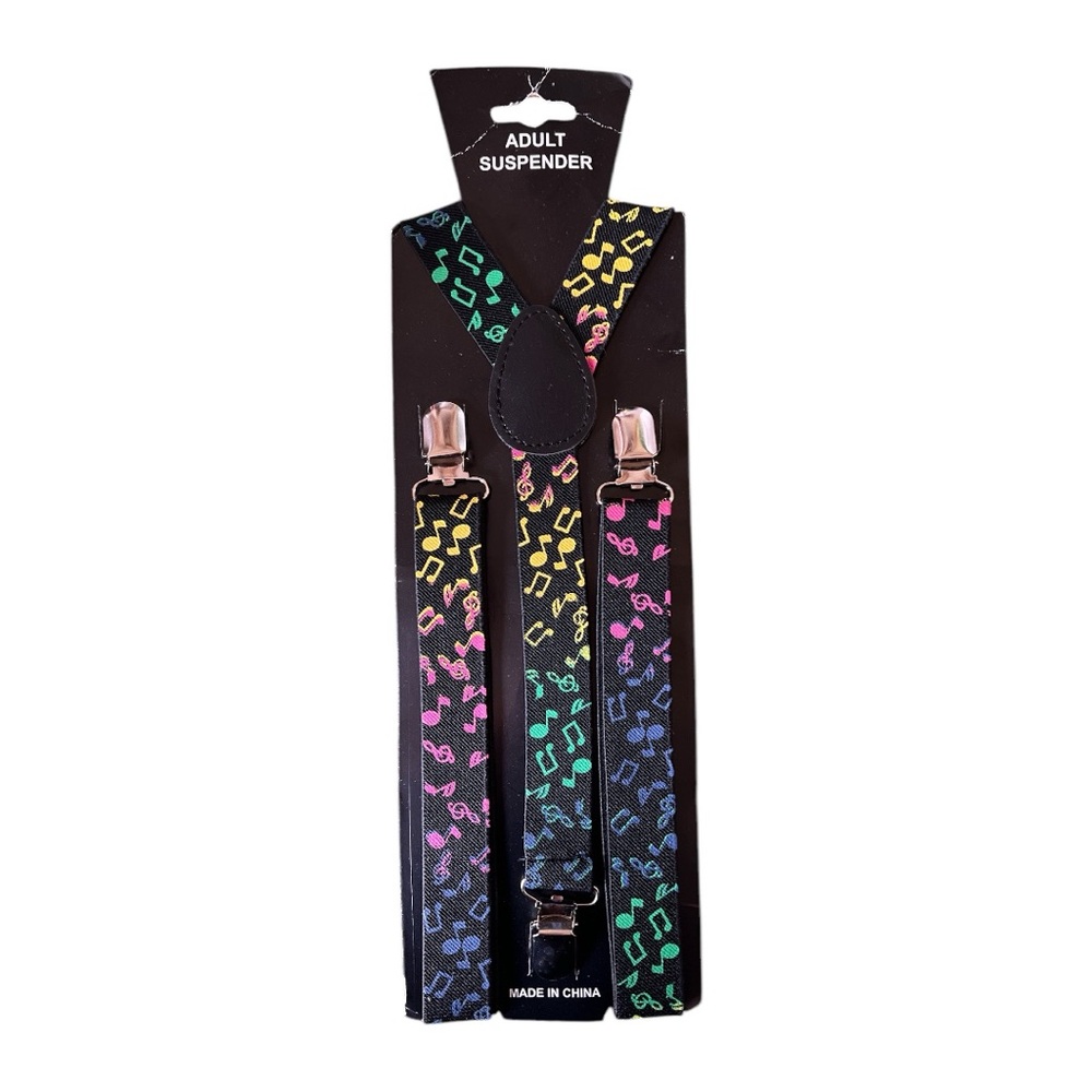 Colorful Music Note Suspenders